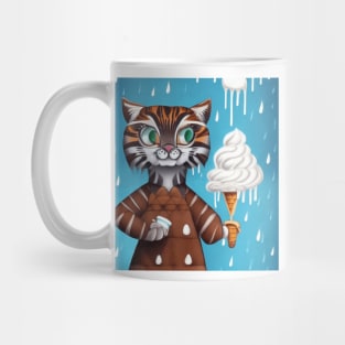 happy tiger love ice cream Mug